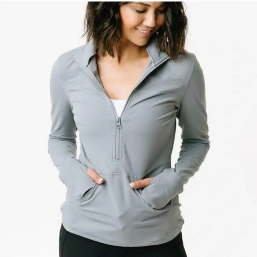 Zyia Gray Pocket 1/2 Zip Pullover size XXXXL 4X